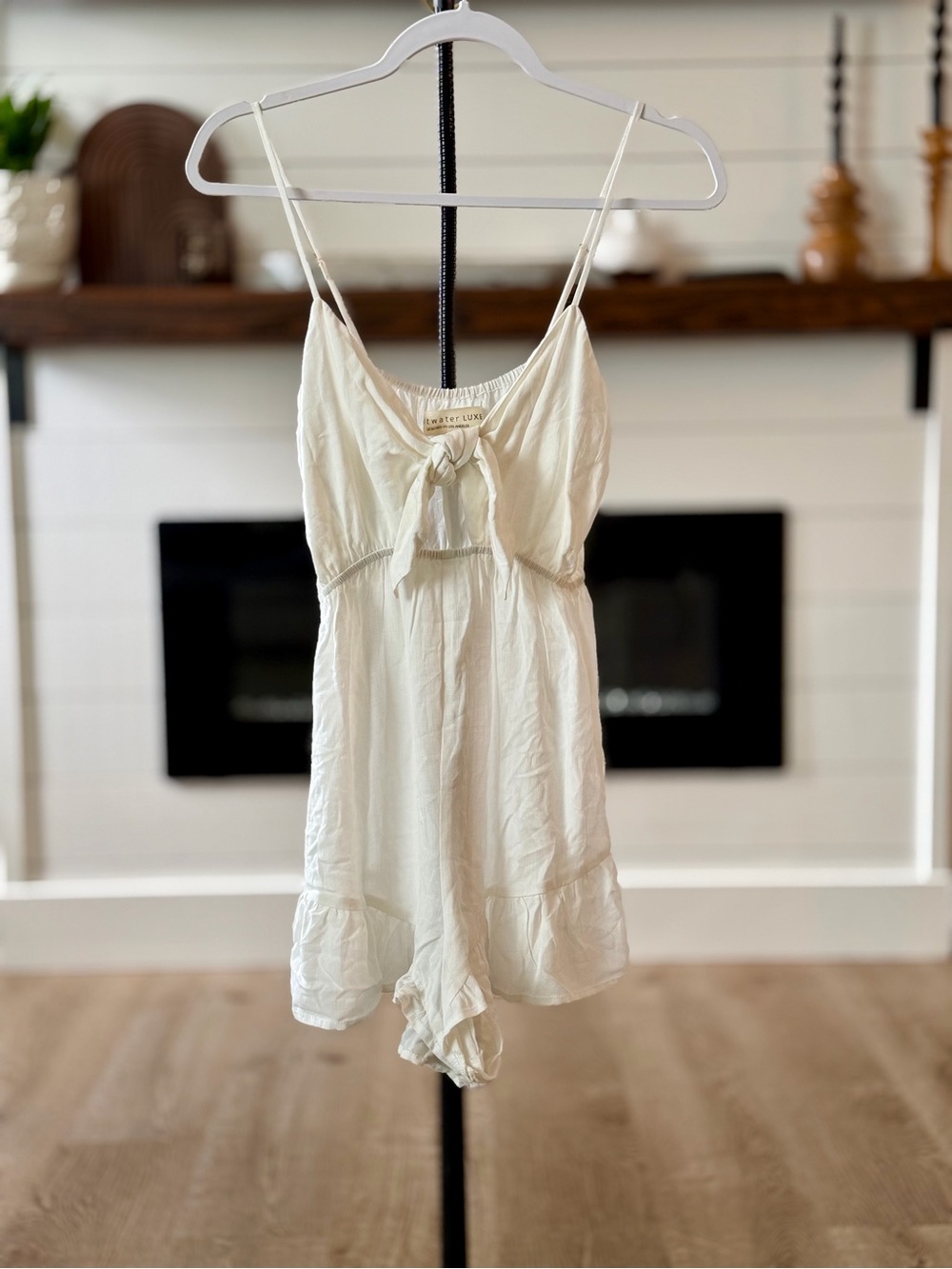 saltwater LUXE White Tie-Front Romper